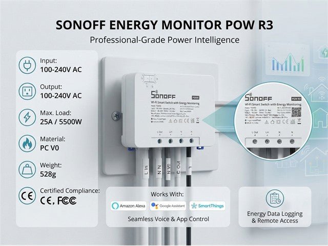 SONOFF ENERGY MONITOR POW R3 - Home Automation - 6920075776768