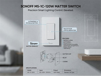 SONOFF M5-1C-120W MATTER SWITCH - Home Automation - 6920075777857