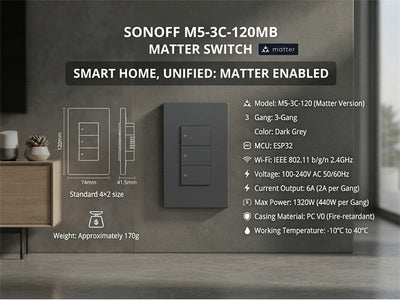SONOFF M5-3C-120MB MATTER SWITCH - Home Automation - 6920075743760