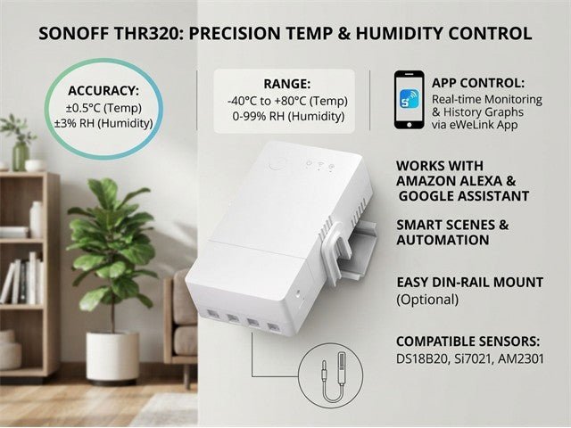 SONOFF THR320 TEMP AND HUMIDITY - Home Automation - 6920075777536