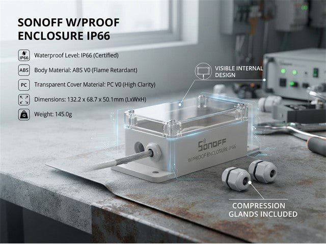 SONOFF W/PROOF ENCLOSUR IP66 - Home Automation - 6920075775853