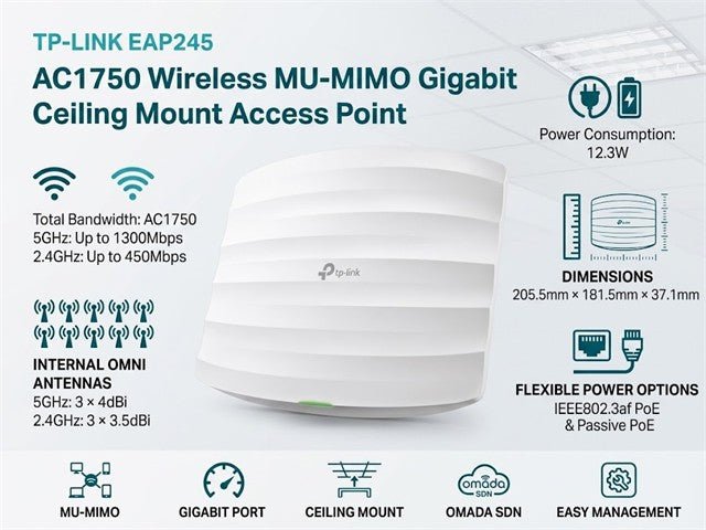 TP-LINK EAP245 - Wifi Routers Dongles & Accessories - 6935364030728