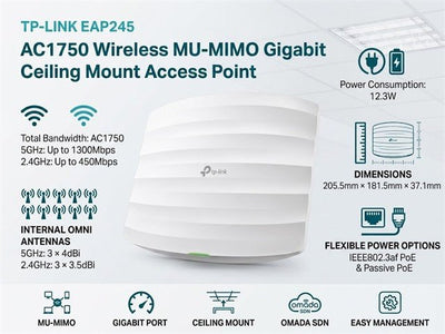 TP-LINK EAP245 - Wifi Routers Dongles & Accessories - 6935364030728