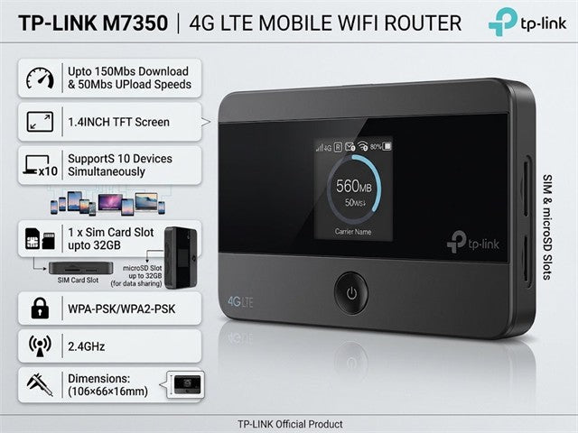 TP-LINK M7350 - Wifi Routers Dongles & Accessories - 6935364071745