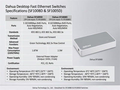 TP-LINK SF1008D - Network Switches Racks & Accessories - 6935364020071