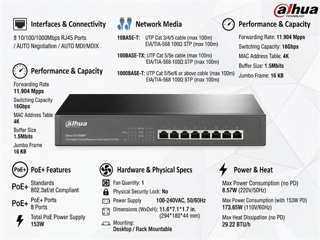 TP-LINK SG1008MP - Network Hubs & Switches - 6935364086770