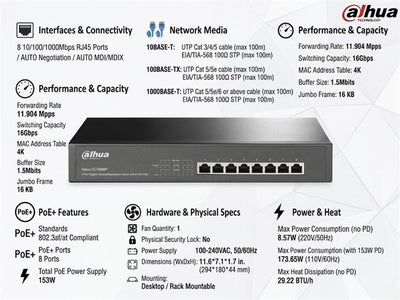 TP-LINK SG1008MP - Network Hubs & Switches - 6935364086770