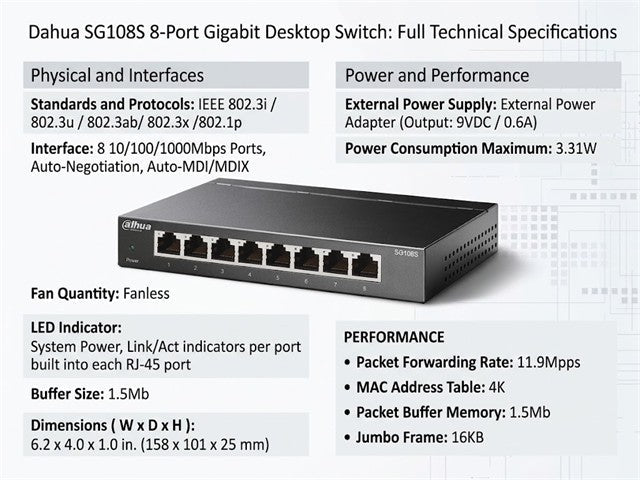 TP-LINK SG108S - Network Switches Racks & Accessories - 6935364021153