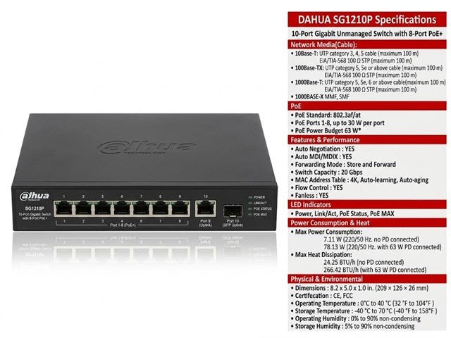 TP-LINK SG1210P - Network Switches Racks & Accessories - 6935364052980