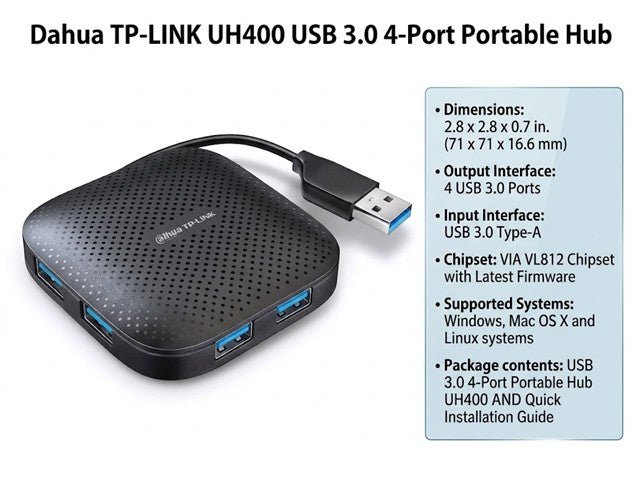 TP-LINK UH400 - USB Hubs, Adaptors, & Extenders - 6935364091484