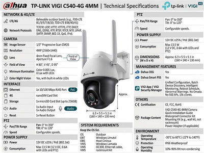 TP-LINK VIGI C540-4G 4MM - CCTV Products & Accessories - 4895252504910