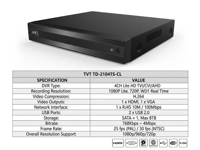 TVT TD-2104TS-CL - CCTV Products & Accessories -