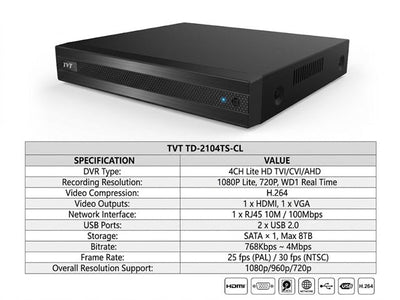 TVT TD-2104TS-CL - CCTV Products & Accessories -