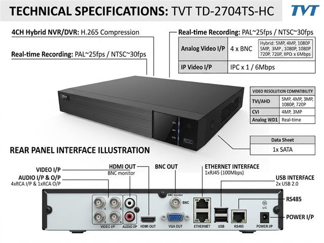 TVT TD-2704TS-HC - CCTV Products & Accessories -