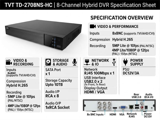 TVT TD-2708NS-HC - CCTV Products & Accessories -