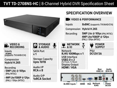 TVT TD-2708NS-HC - CCTV Products & Accessories -