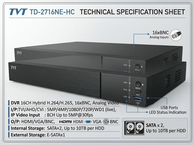 TVT TD-2716NE-HC - CCTV Products & Accessories -