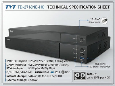 TVT TD-2716NE-HC - CCTV Products & Accessories -