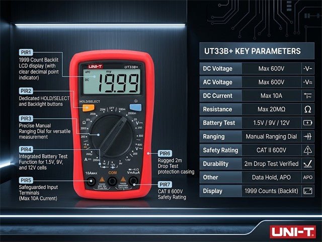 UNI-T UT33B+ - Multimeters & Voltmeters - 5902270767575