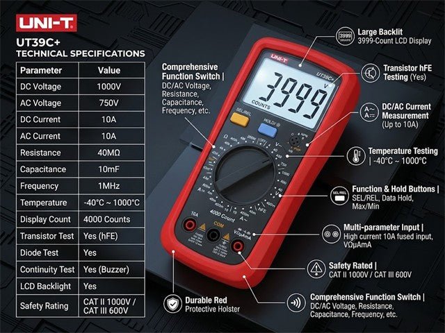 UNI-T UT39C+ - Multimeters & Voltmeters - 5902270768756