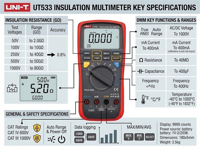 UNI-T UT533 - Insulation Testers/Megohmmeters - 6935750553305