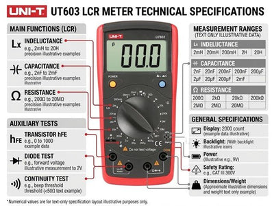 UNI-T UT603 - Component Testers - 5901436822561