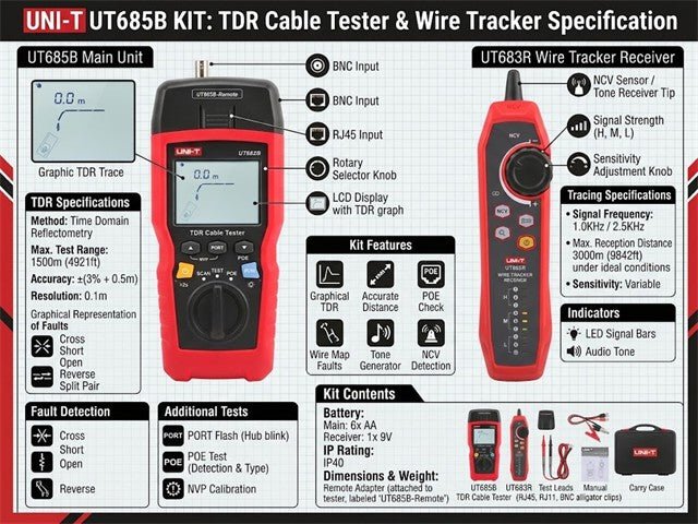 UNI-T UT685B KIT - LAN/Telecom/Cable Testing - 6935750568507