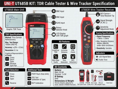 UNI-T UT685B KIT - LAN/Telecom/Cable Testing - 6935750568507
