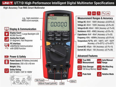 UNI-T UT71D - Multimeters & Voltmeters - 6935750571040