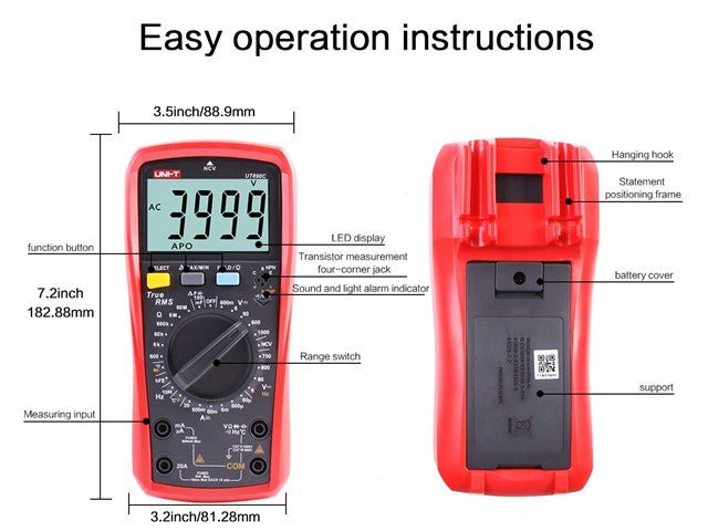 UNI - T UT890C - Multimeters & Voltmeters - 5901890044103