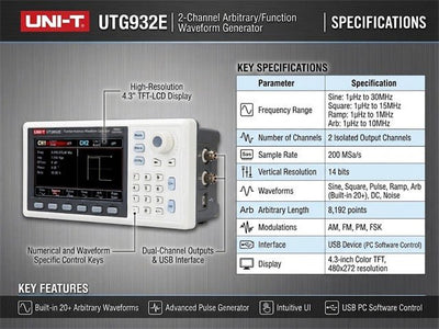 UNI-T UTG932E - Function Generators & Synthesisers - 6935750593233