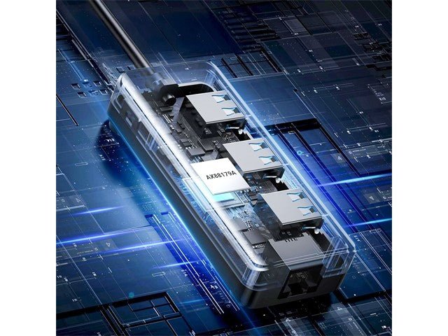 USB3.0 3PORT HUB WITH LAN PORT - USB Hubs, Adaptors, & Extenders -