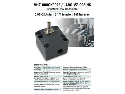 VHZ-008GK002E/LABO-VZ-008INS - Flow Sensors - 67708271460652