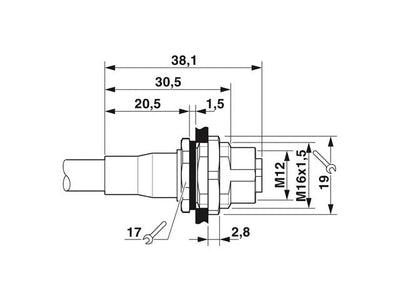 VS - M12FSBP - OE - 93E - LI/0,5 - Circular Connectors - 4055626013411