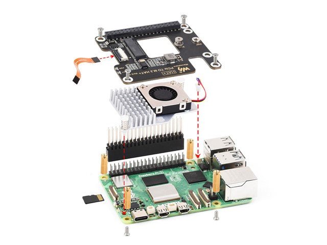 WVS PCIE-M.2 HAT-RASPB PI 5 - Breakout boards / Shields / Modules -
