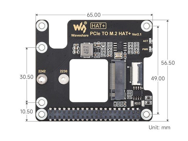 WVS PCIE-M.2 HAT-RASPB PI 5 - Breakout boards / Shields / Modules -