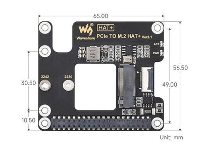 WVS PCIE-M.2 HAT-RASPB PI 5 - Breakout boards / Shields / Modules -