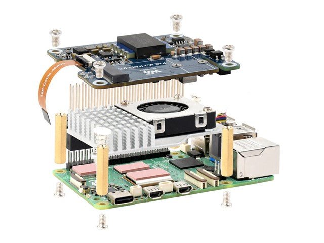 WVS PCIE-M.2 POE HAT-RASP PI 5 - Breakout boards / Shields / Modules -