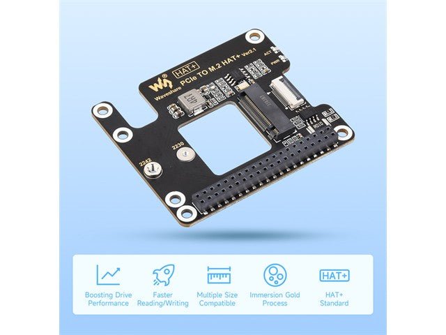 WVS PCIE TO M.2 ADAPT - RASPB PI 5 - Breakout boards / Shields / Modules -