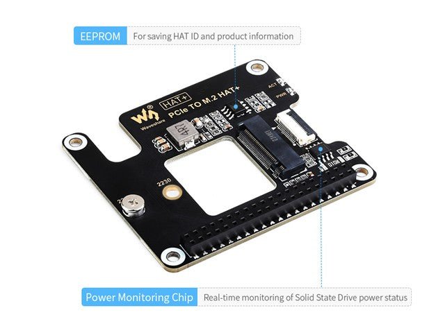 WVS PCIE TO M.2 ADAPT - RASPB PI 5 - Breakout boards / Shields / Modules -