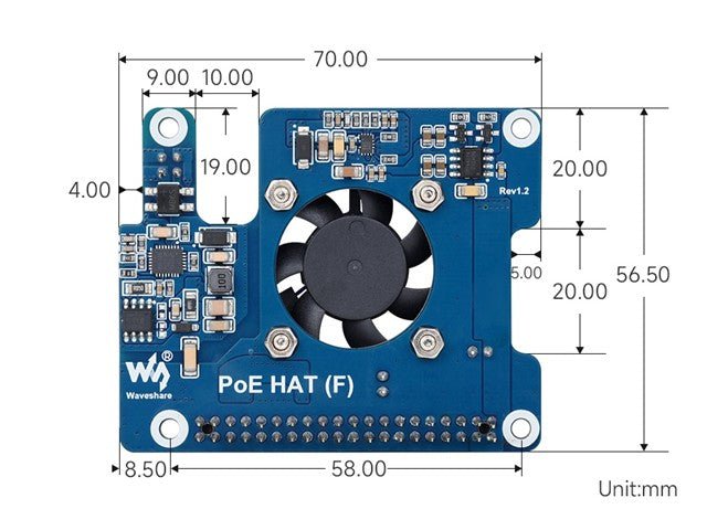 WVS POE HAT RASPBERRY PI 5+FAN - Breakout boards / Shields / Modules -