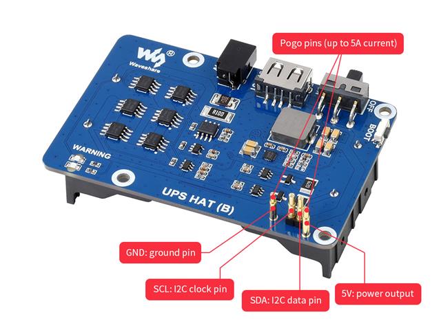 WVS UPS HAT FOR RASP PI - 5V/5A - Breakout boards / Shields / Modules -