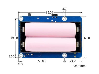 WVS UPS HAT FOR RASP PI - 5V/5A - Breakout boards / Shields / Modules -