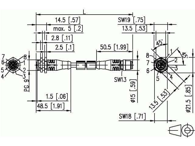 142M2X12100 - Actuator/Sensor Cable -