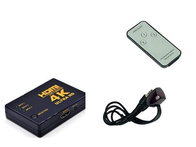 3WAY HDMI SELECTOR SWITCH 4KPST - TV, Video & DSTV Accessories -