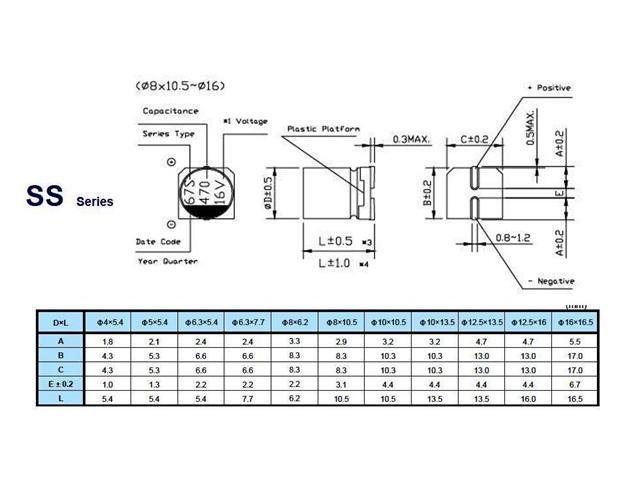 47UF 10VES(5X5,4) - Capacitors -
