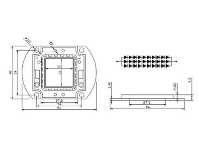 BDD RECT POWER LED WHITE 30W 32V