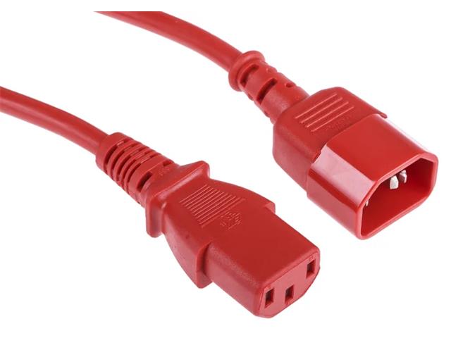 PWR EXT CAB IEC C13F-C14M 2M RD - Power Leads -