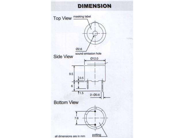 B26-1,5VDC - Sound, Buzzer & Microphone Components -