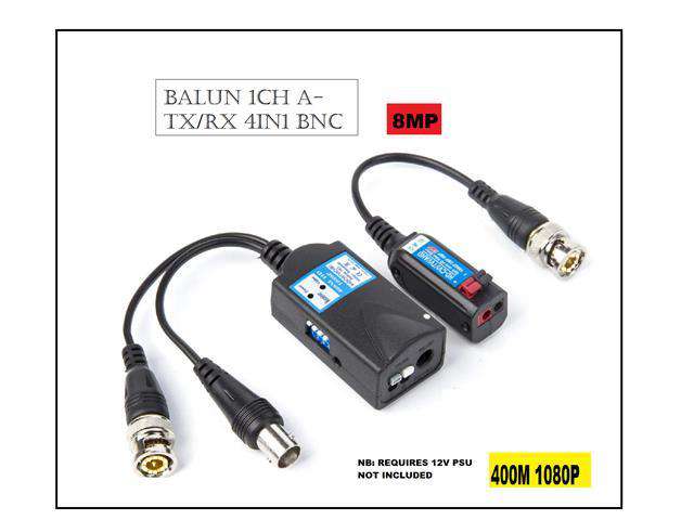 BALUN 1CH A-TX/RX 4IN1 BNC - CCTV Products & Accessories -